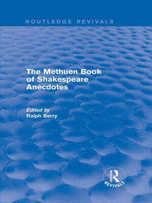 cover image of The Methuen Book of Shakespeare Anecdotes